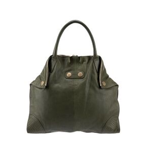Alexander McQueen Large De Manta Tote Forest Green Leather Iconic Design